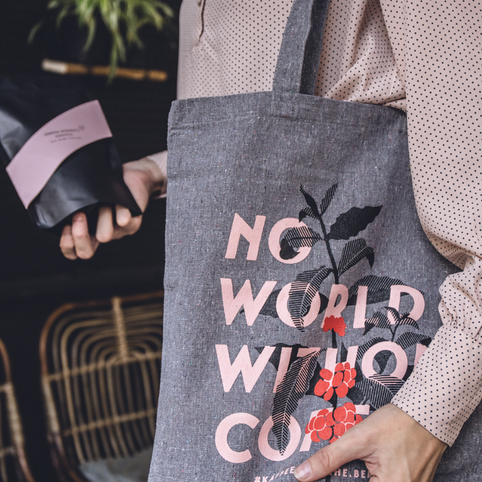 Tasche "No World Without Coffee"