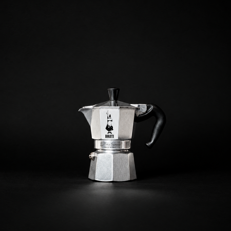 Bialetti Moka Express Espressokocher aus Edelstahl mit Griff und Deckel, für klassischen Kaffee auf Herdplatten