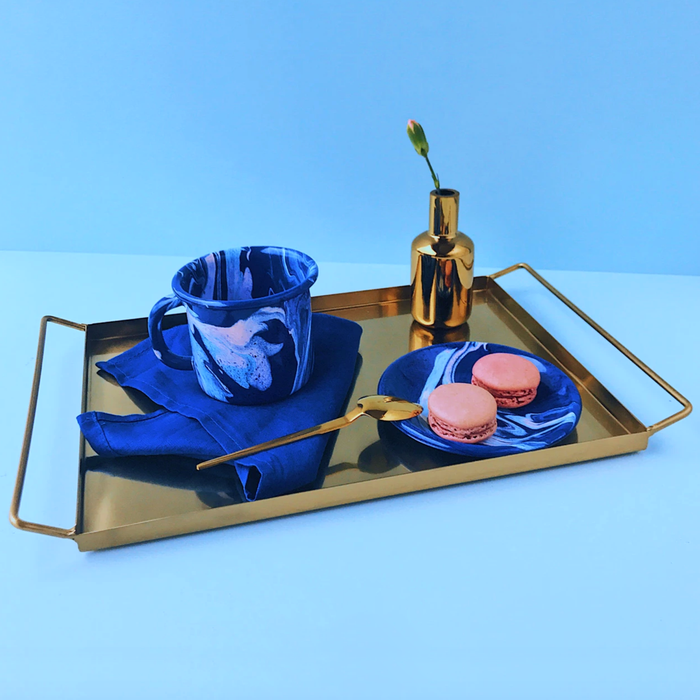 Cookie Teller Emaille "New Marble – Cobalt" 12 cm